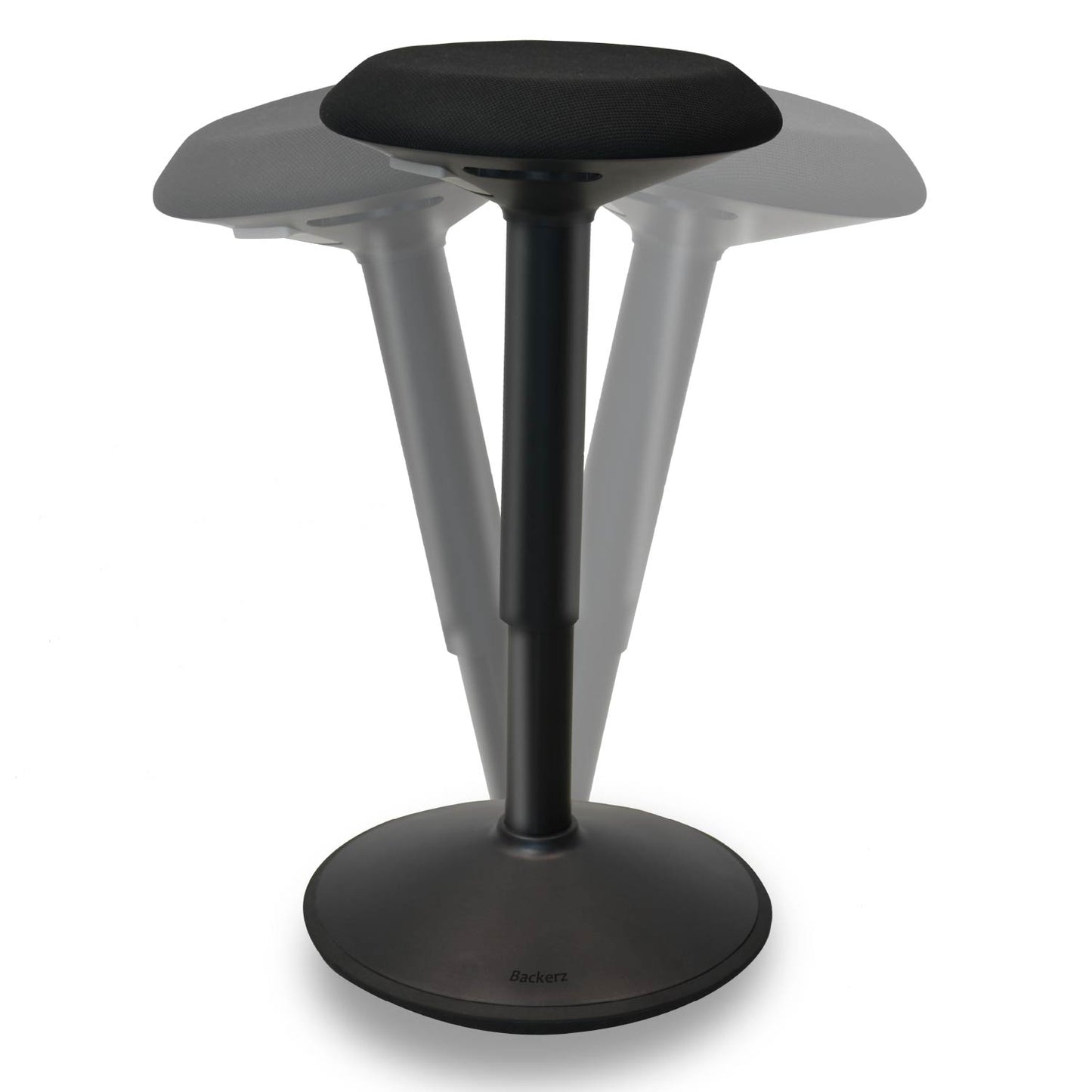 Duurzame zwarte wiebelkruk, perfect voor een ergonomische zithouding en eenvoudig in elkaar te zetten.