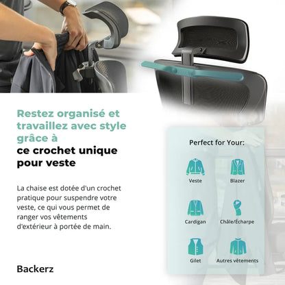 Backerz Chaise de bureau ergonomique