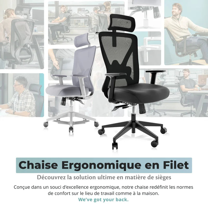 Backerz Chaise de bureau ergonomique