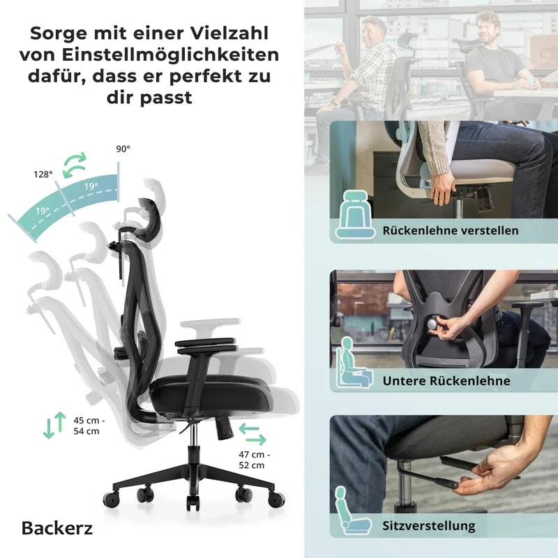 Backerz Chaise de bureau ergonomique
