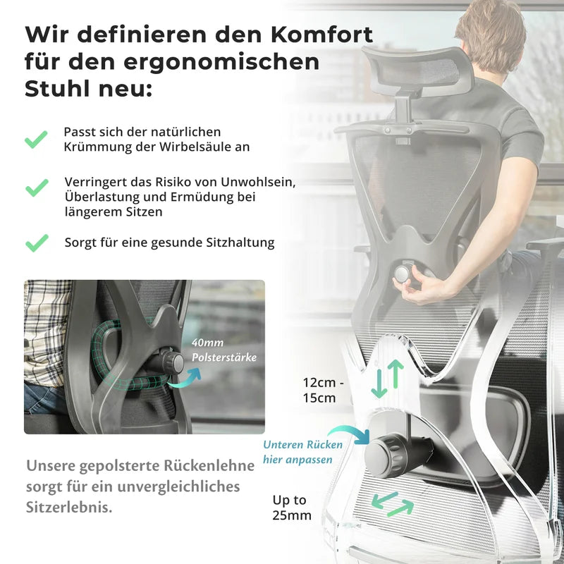 Backerz Chaise de bureau ergonomique