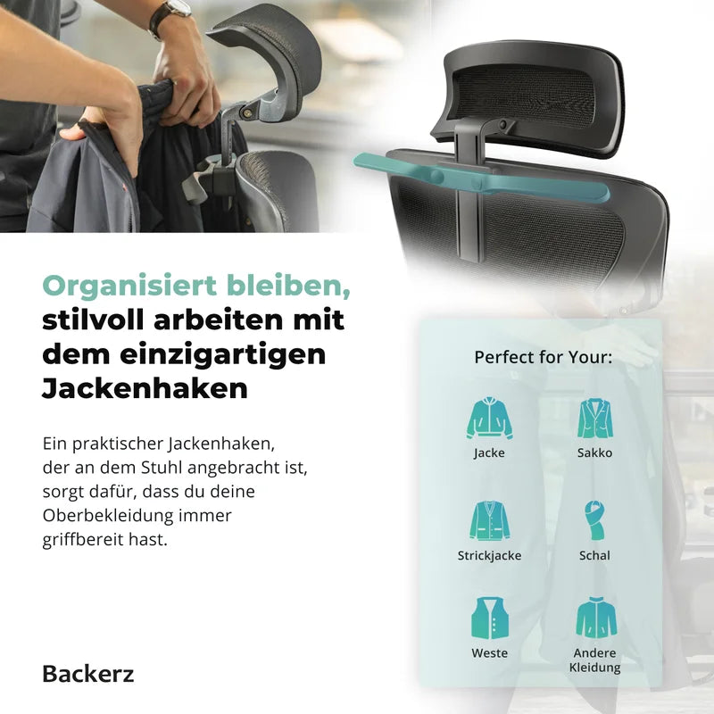 Backerz Chaise de bureau ergonomique