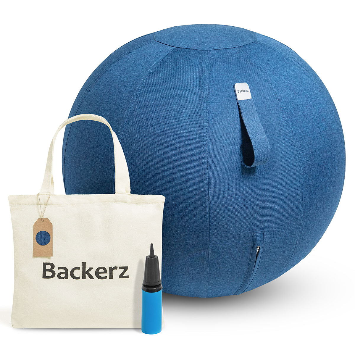 Een linnen zitbal en een tote bag, een perfecte combinatie voor ontspanning en stijl in elke ruimte.