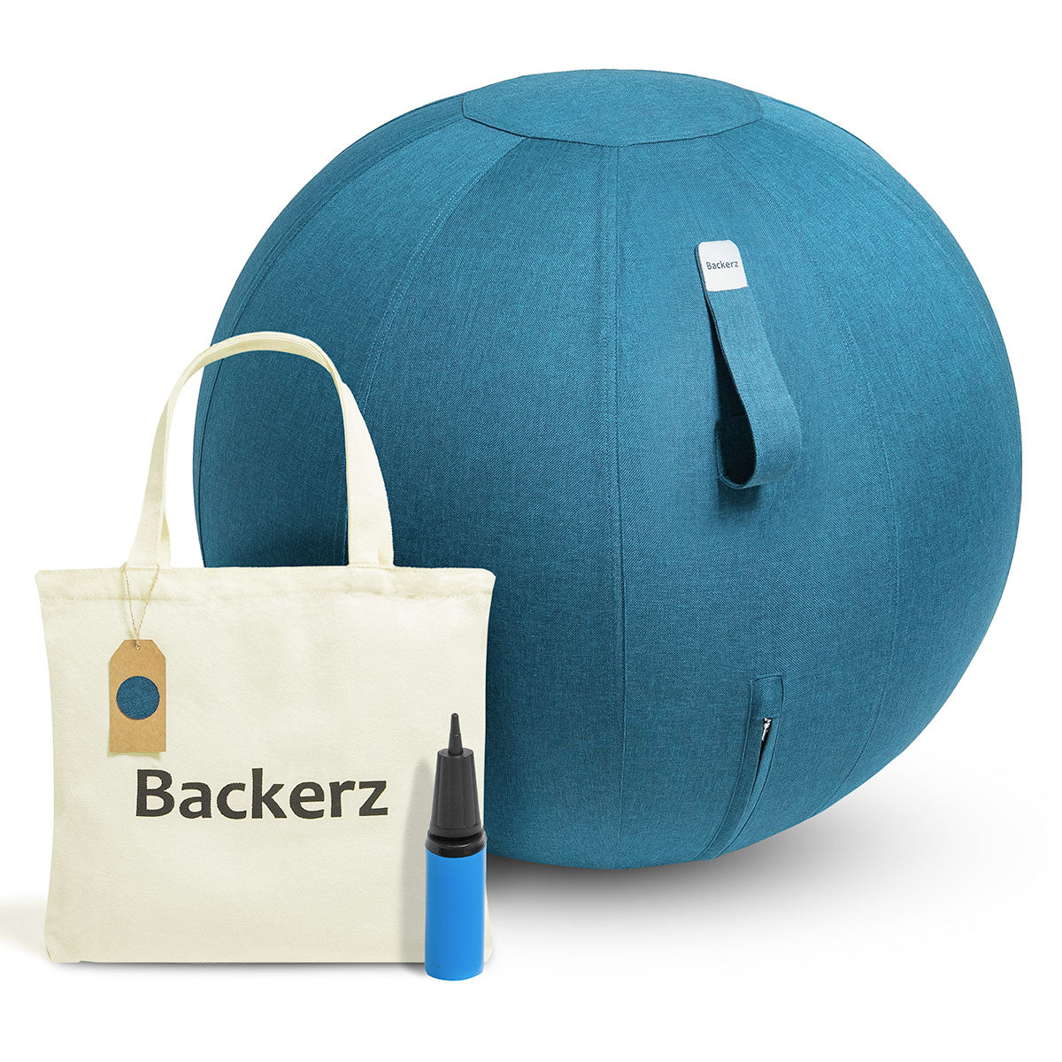 Een linnen zitbal en een tote bag, een perfecte combinatie voor ontspanning en stijl in elke ruimte.
