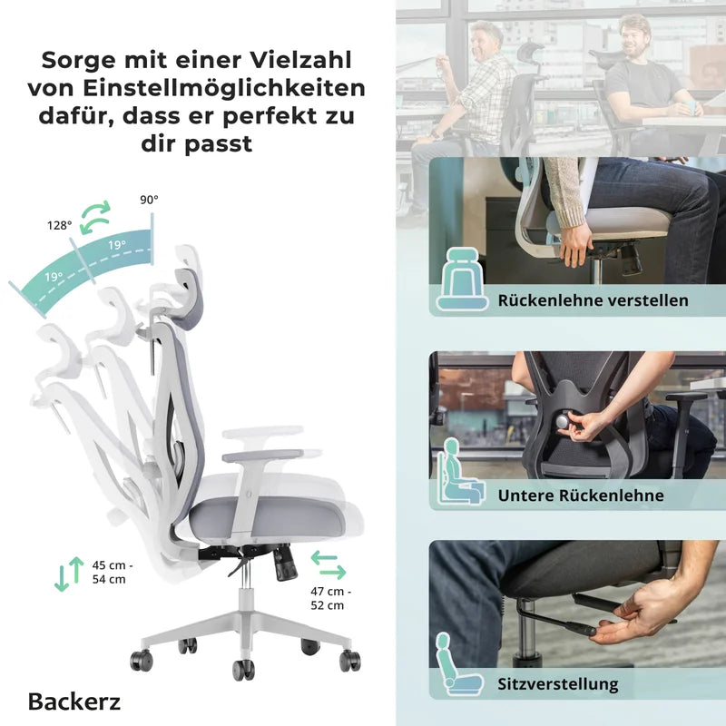 Backerz Chaise de bureau ergonomique