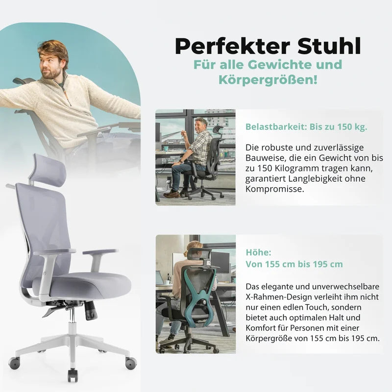Backerz Chaise de bureau ergonomique