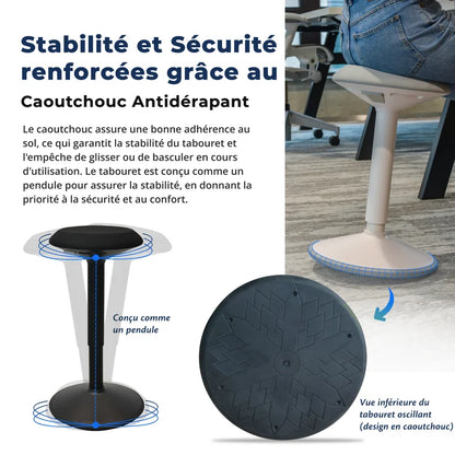 Tabouret oscillant ergonomique de bureau