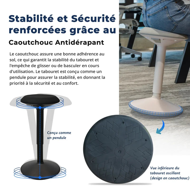 Tabouret oscillant ergonomique de bureau