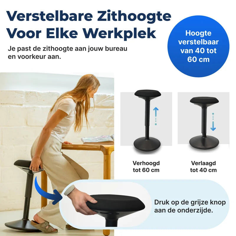 Tabouret oscillant ergonomique de bureau