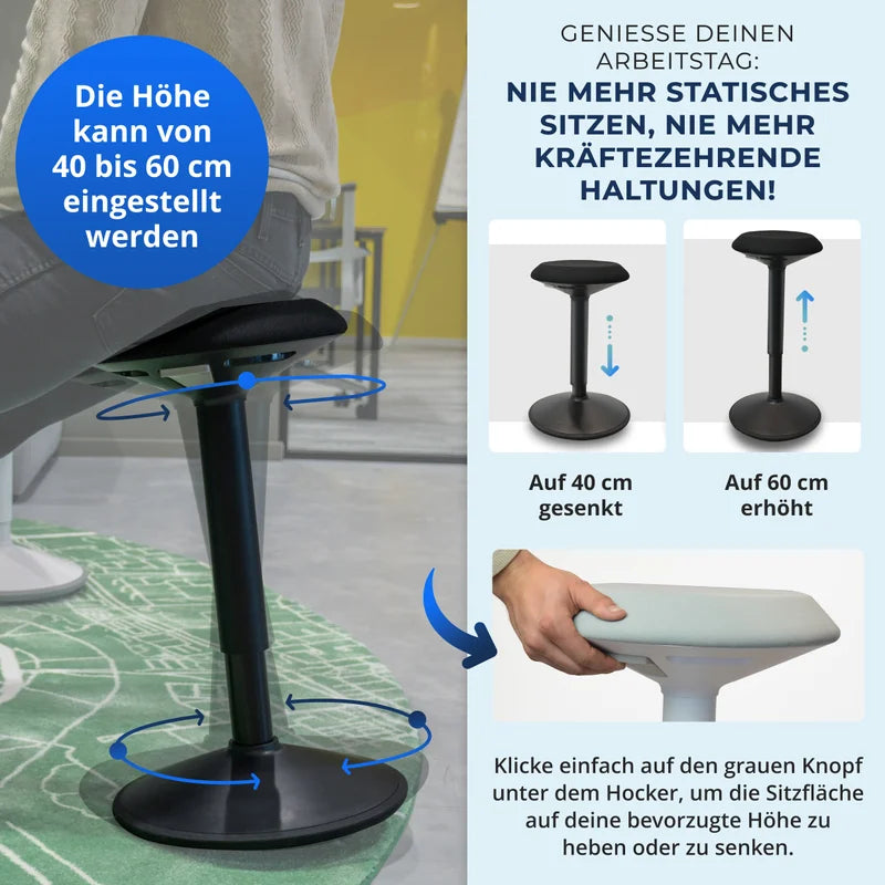 Tabouret oscillant ergonomique de bureau
