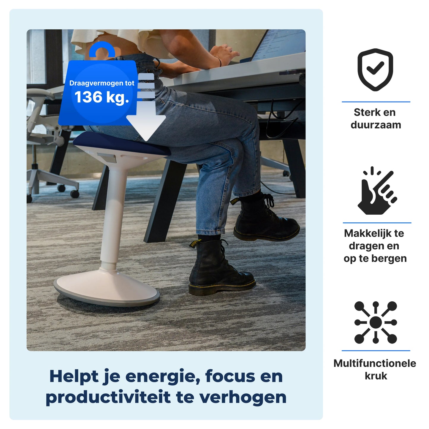 Tabouret oscillant ergonomique de bureau