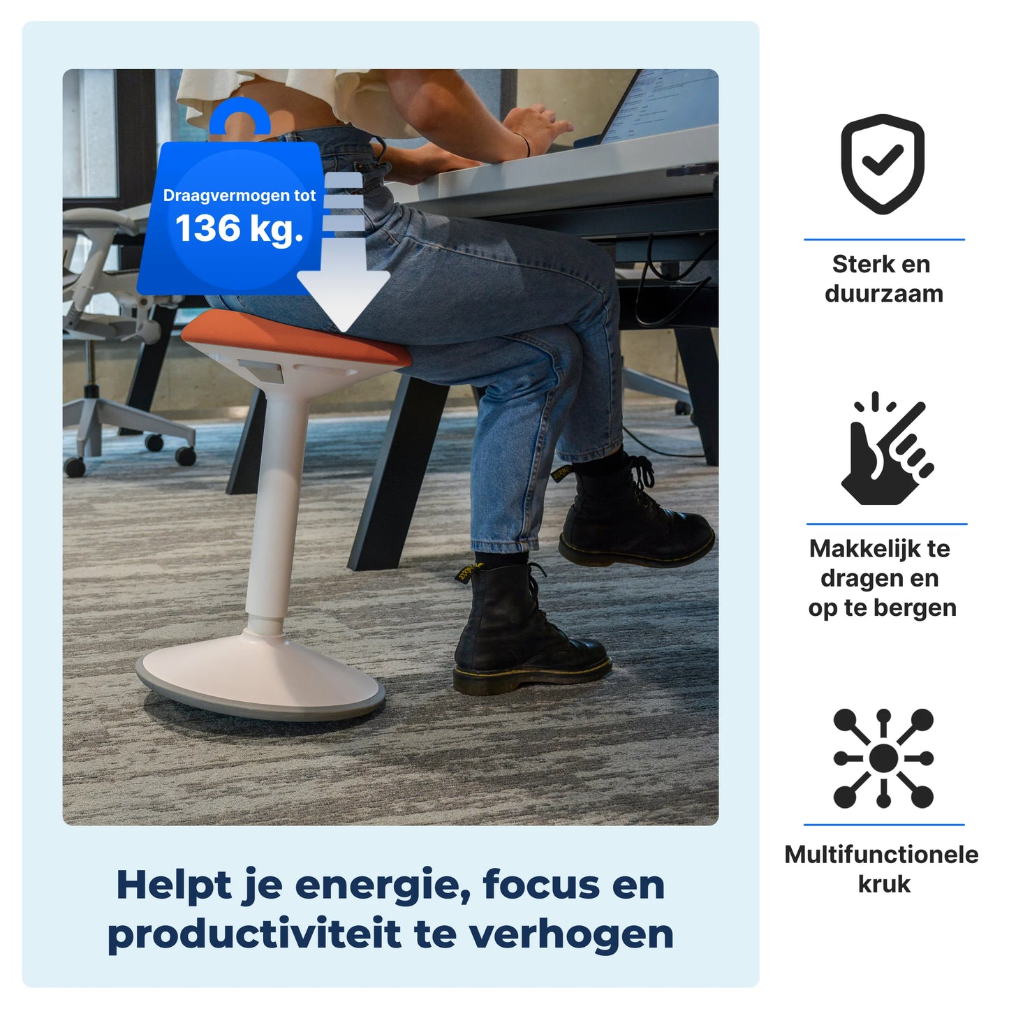 Tabouret oscillant ergonomique de bureau