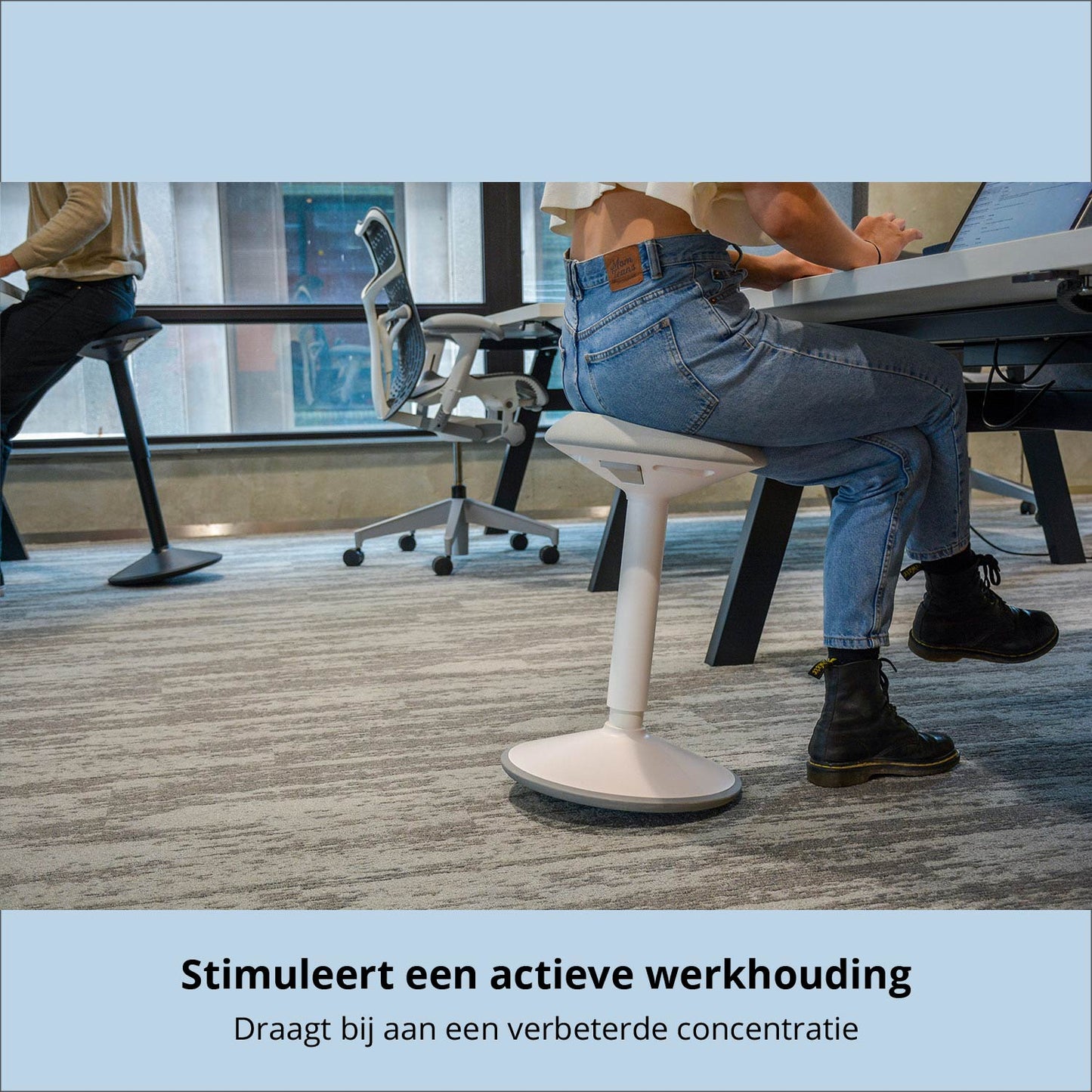 De wiebelkruk stimuleert een actieve werkhouding