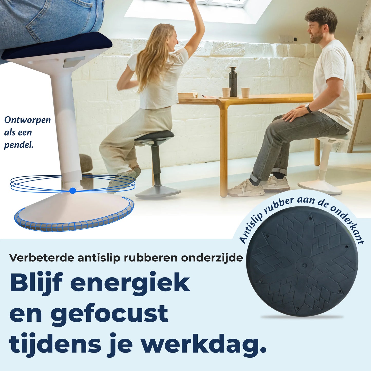 Tabouret oscillant ergonomique de bureau