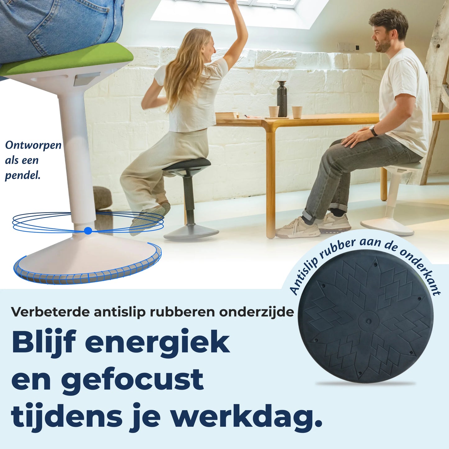 Tabouret oscillant ergonomique de bureau