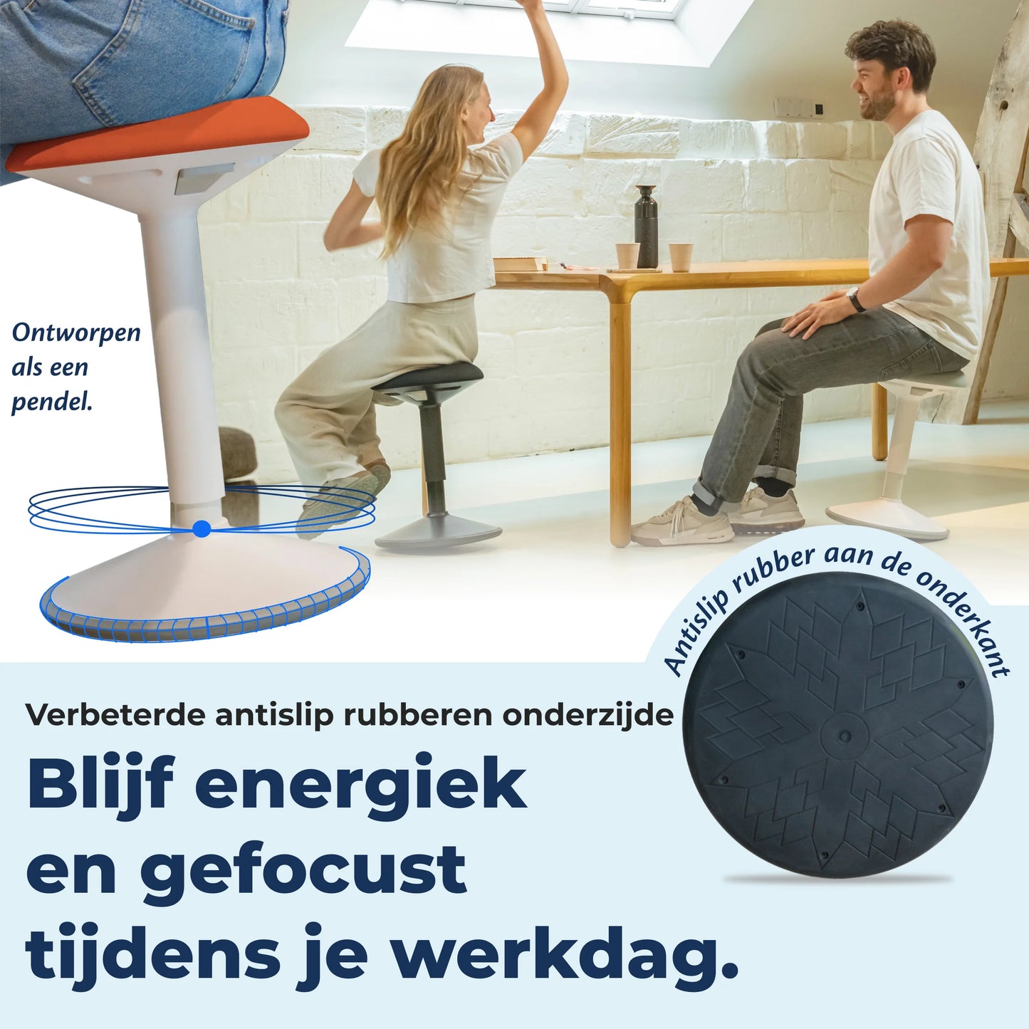 Tabouret oscillant ergonomique de bureau