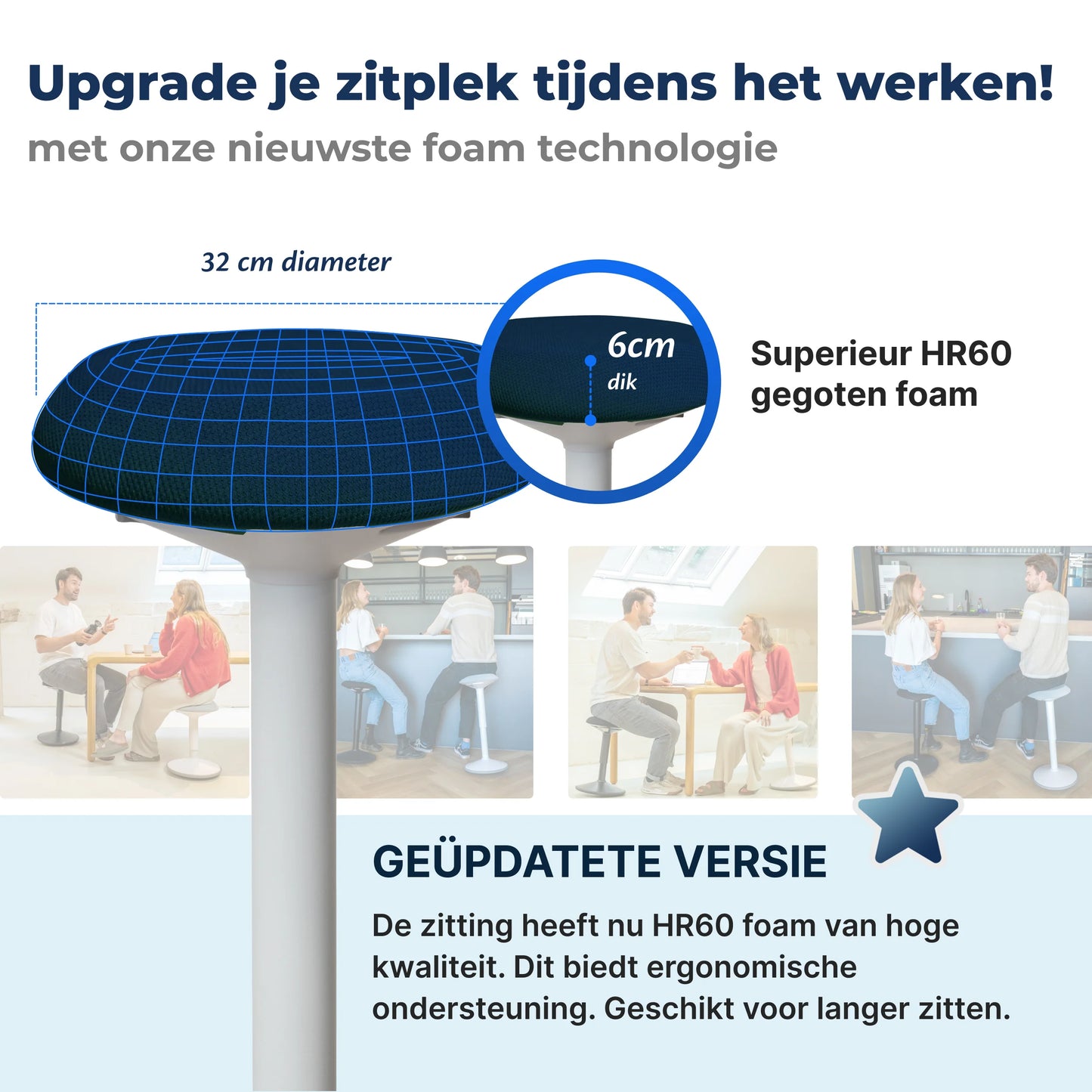 Tabouret oscillant ergonomique de bureau