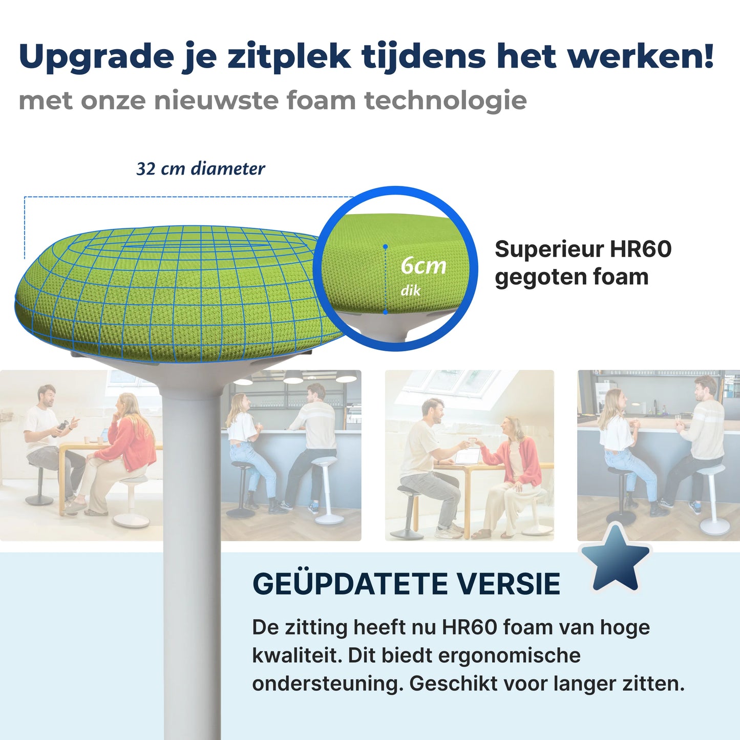 Tabouret oscillant ergonomique de bureau