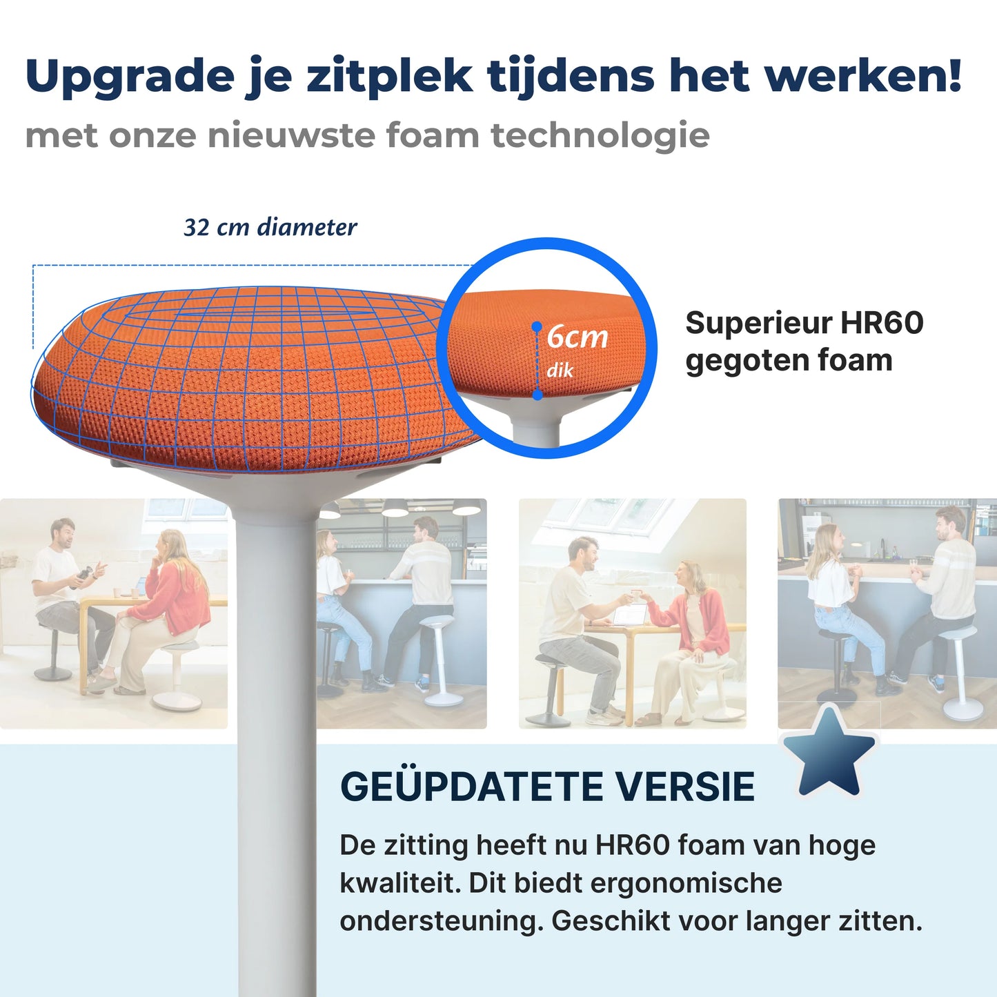 Tabouret oscillant ergonomique de bureau