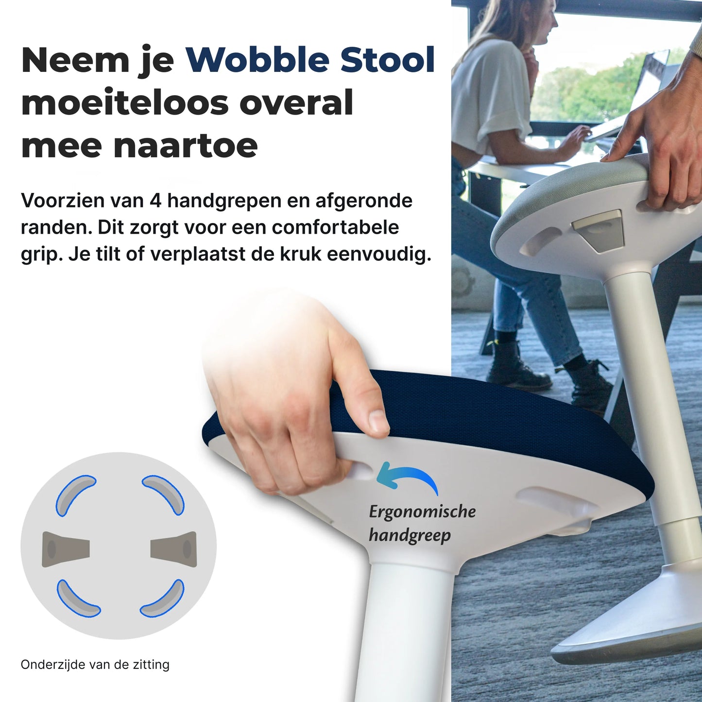 Tabouret oscillant ergonomique de bureau