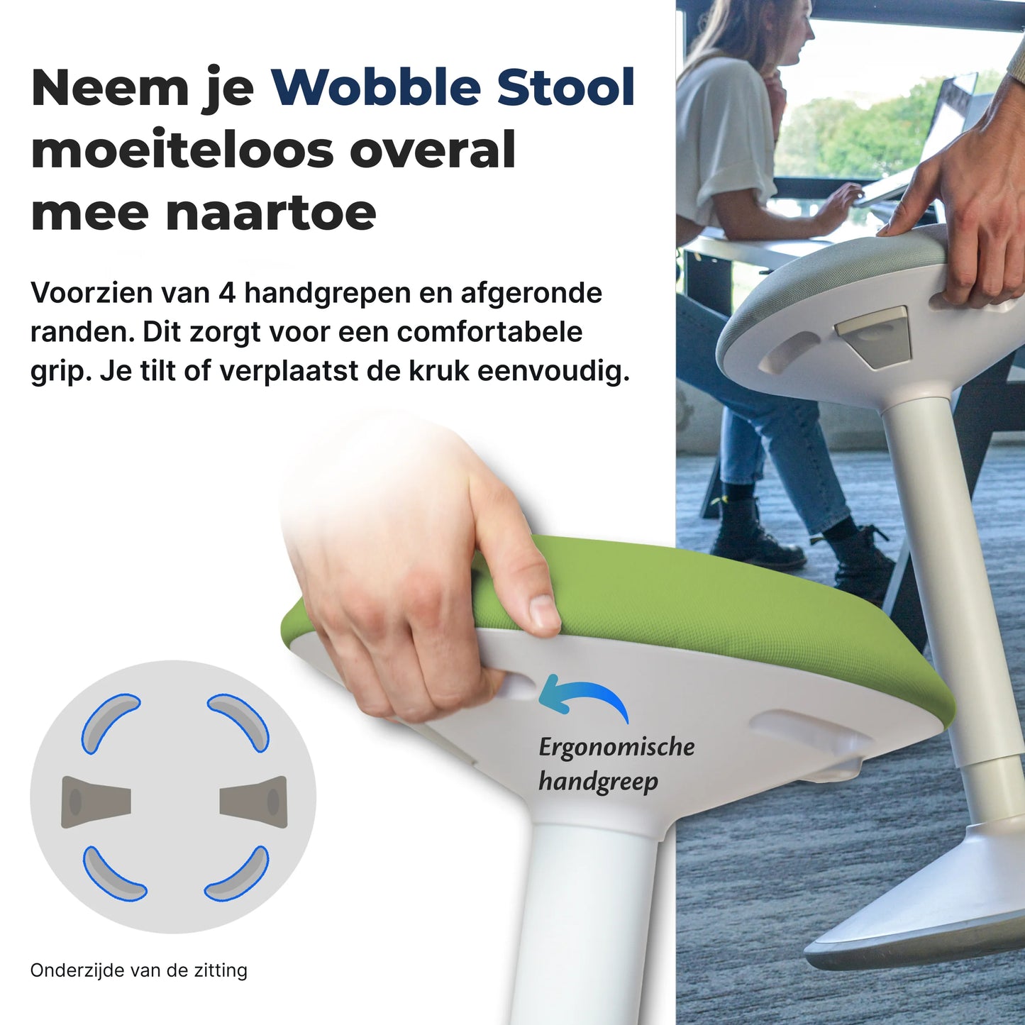 Tabouret oscillant ergonomique de bureau