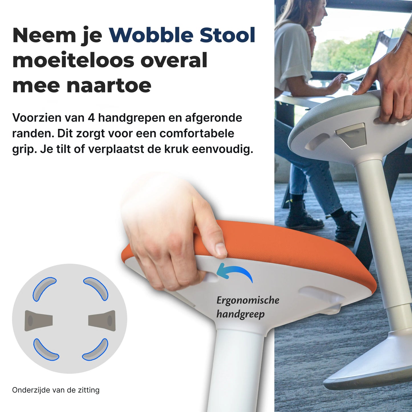 Tabouret oscillant ergonomique de bureau