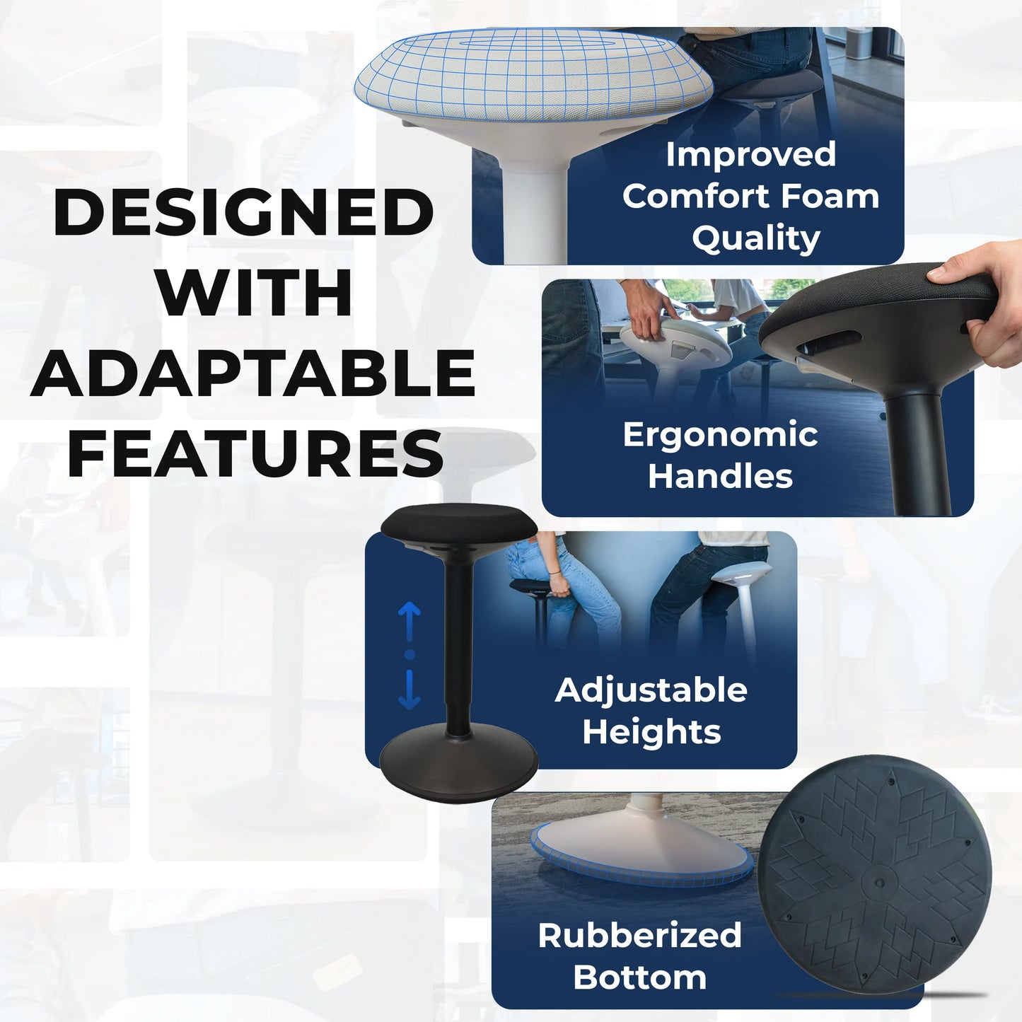 Tabouret oscillant ergonomique de bureau