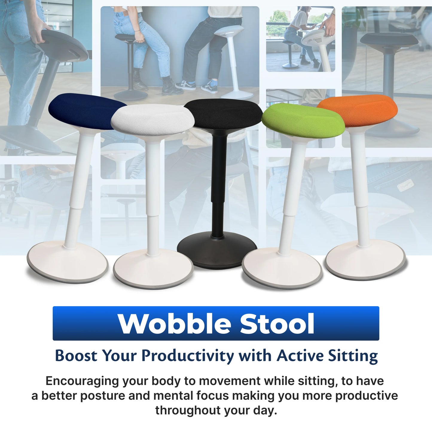 Tabouret oscillant ergonomique de bureau