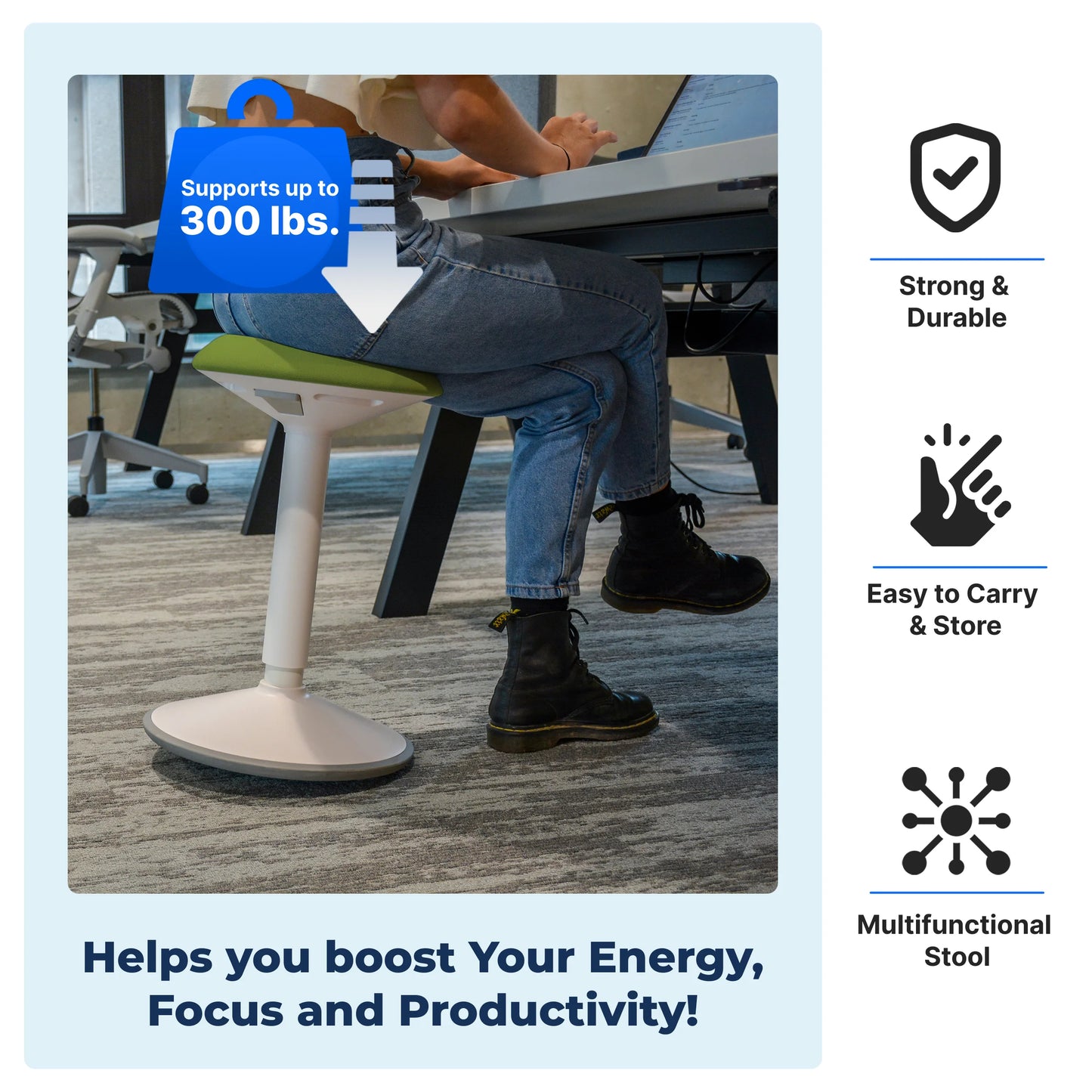 Tabouret oscillant ergonomique de bureau