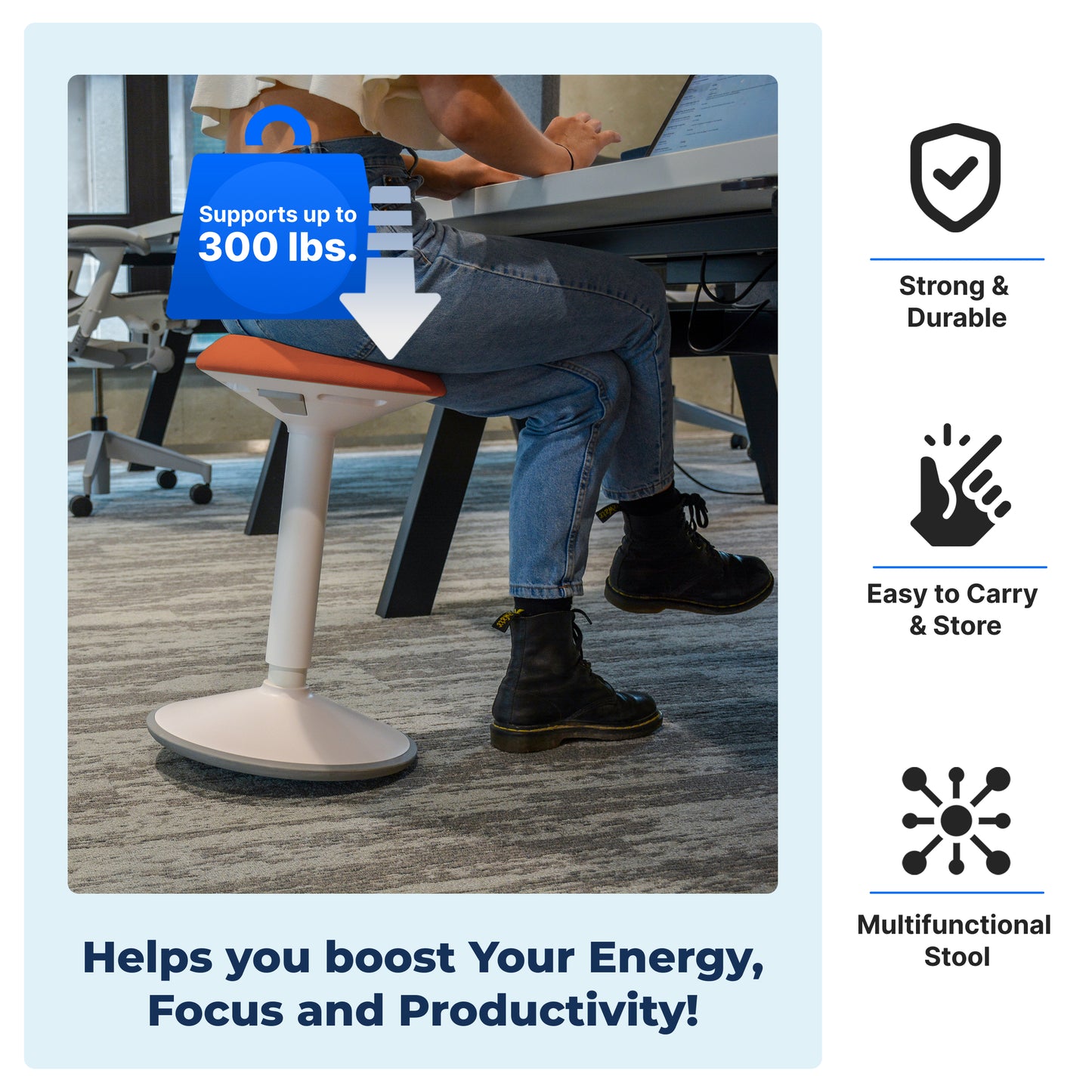 Tabouret oscillant ergonomique de bureau