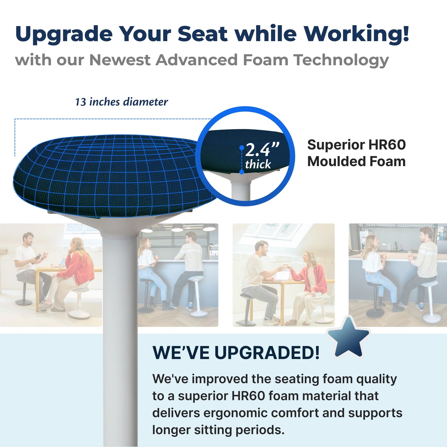 Tabouret oscillant ergonomique de bureau