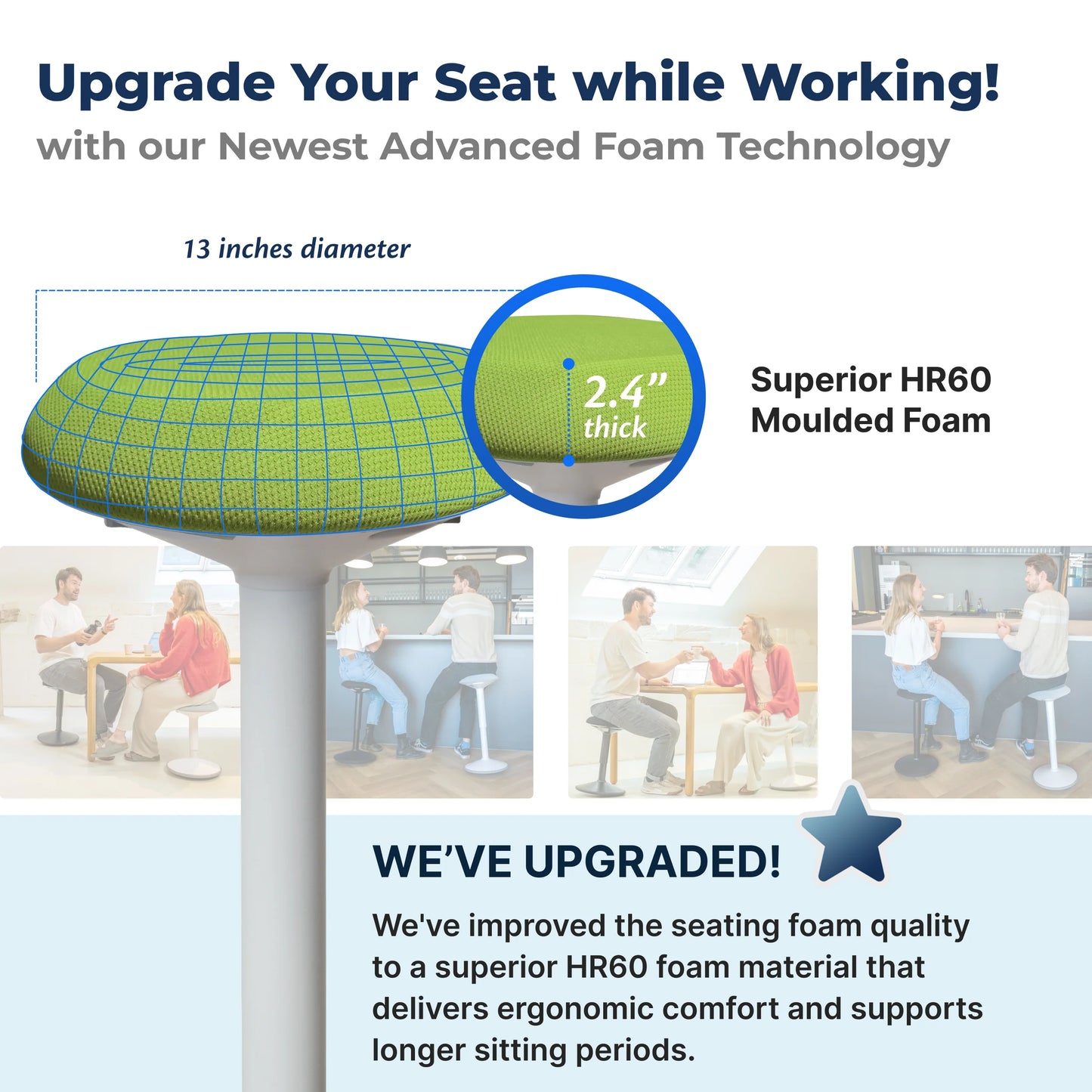 Tabouret oscillant ergonomique de bureau