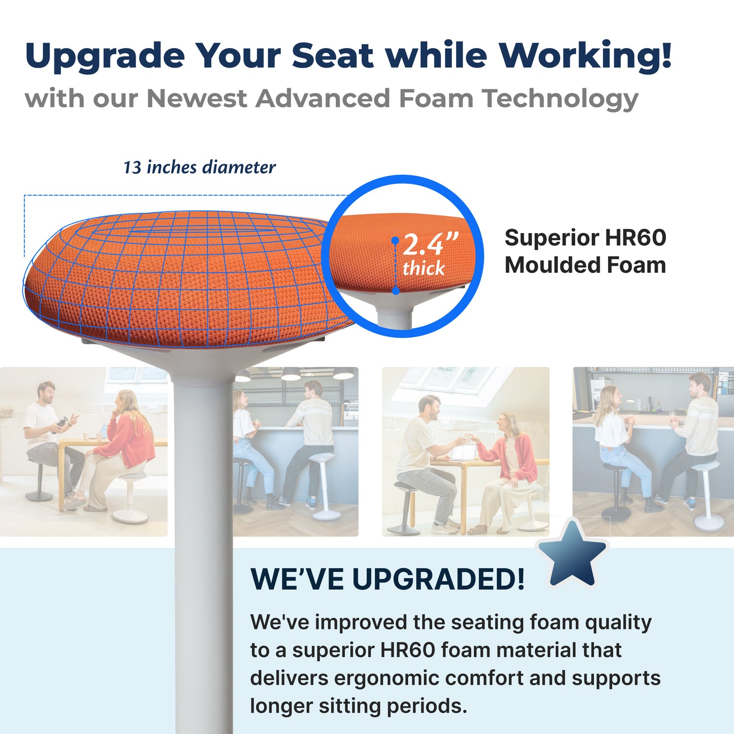 Tabouret oscillant ergonomique de bureau