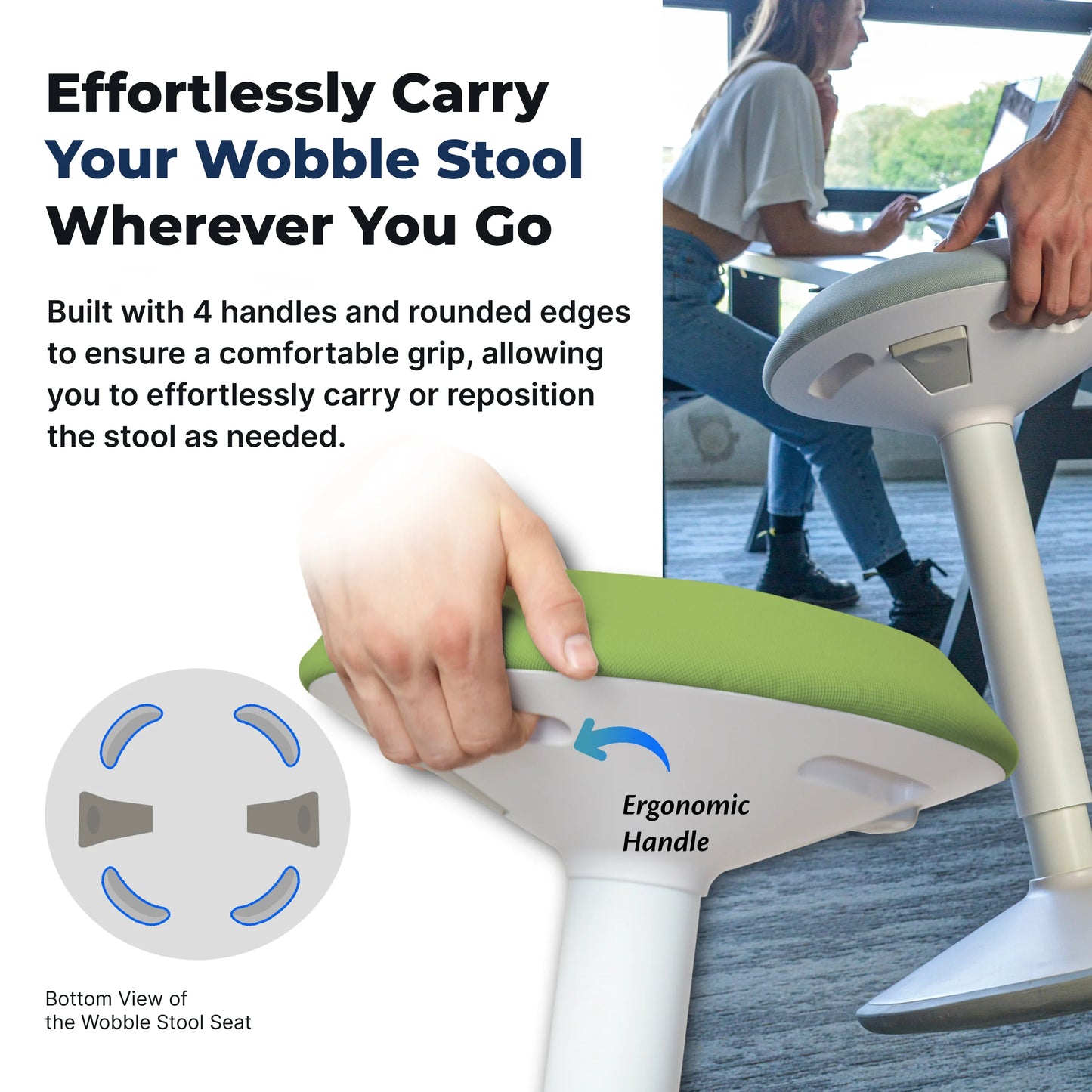 Tabouret oscillant ergonomique de bureau