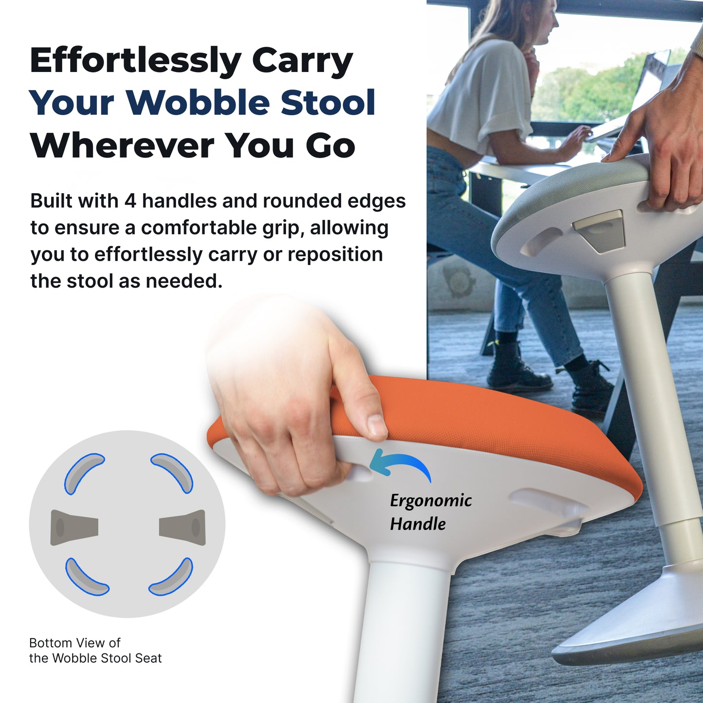 Tabouret oscillant ergonomique de bureau