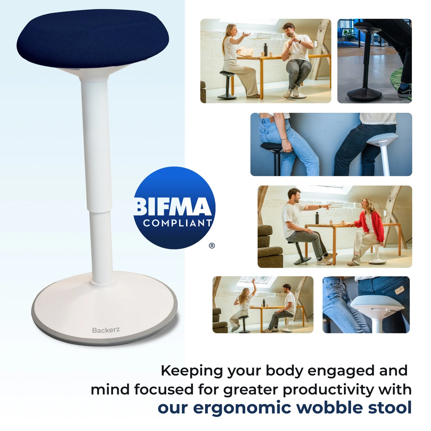 Tabouret oscillant ergonomique de bureau