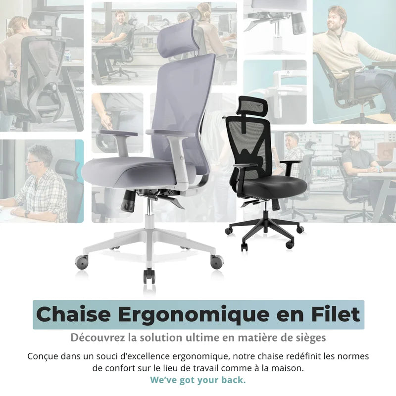 Backerz Chaise de bureau ergonomique