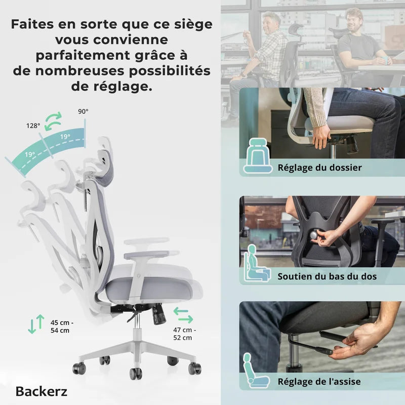 Backerz Chaise de bureau ergonomique