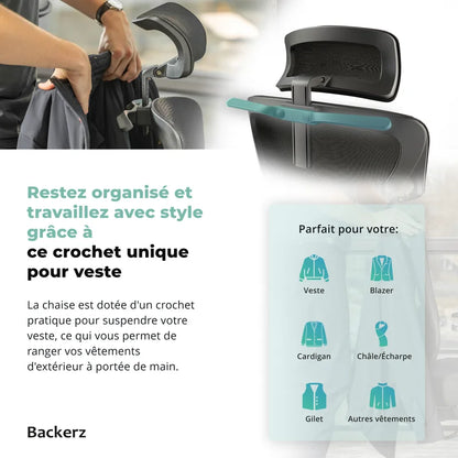 Backerz Chaise de bureau ergonomique